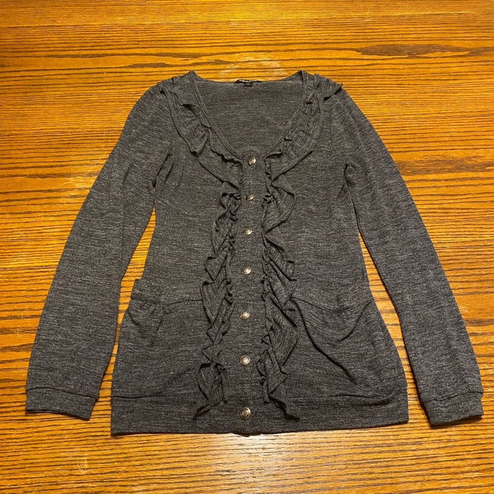 Ruffled Military Cardigan - Picture 3 of 10